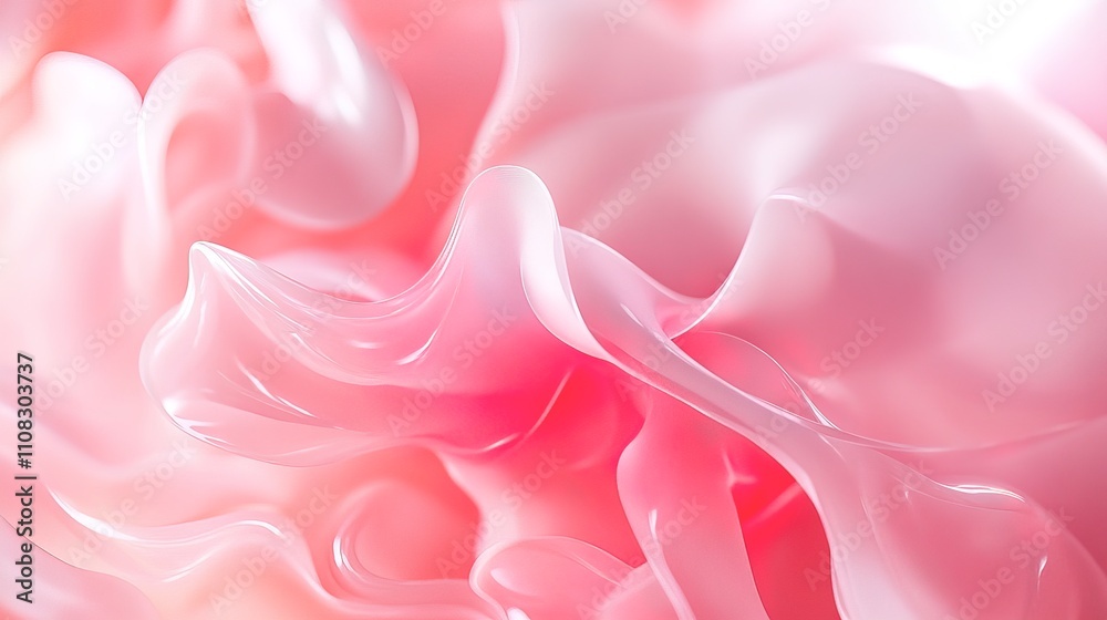 Fototapeta premium Soft Pink Hearts Abstract Background Illustration 