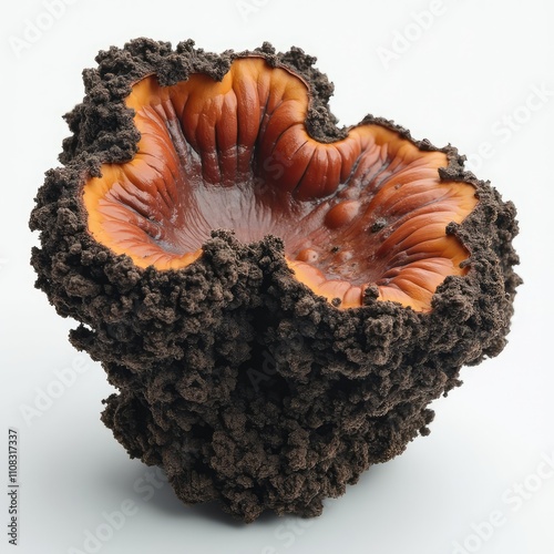 Chaga mushroom isolated on a white background