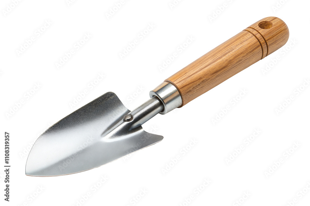 Fototapeta premium Compact handheld shovel for efficient gardening in small urban gardens, isolated on transparent or white background