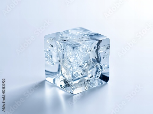 there is a close up of a piece of ice on a table.