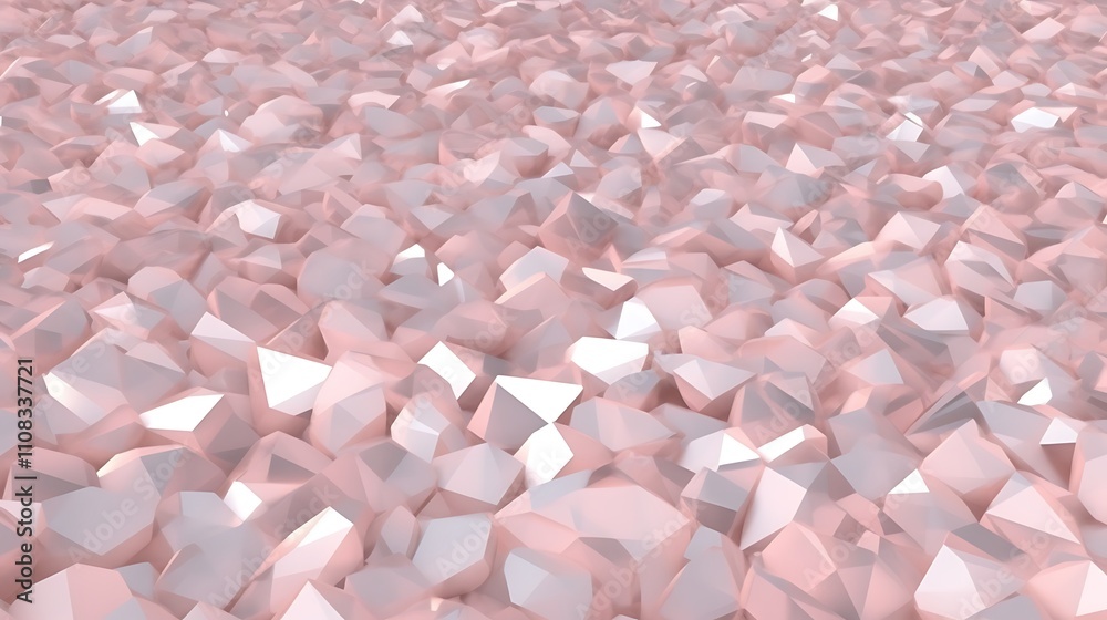 Obraz premium Abstract Pink and White Geometric Crystal Structure