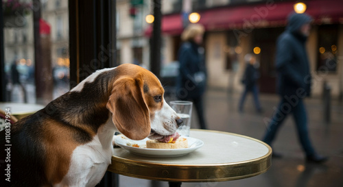 Photography dog in the street