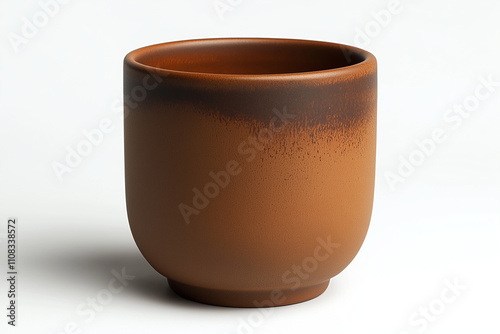 vase en céramique haut, finition mate, couleur terracotta, forme cylindrique élégante et design minimaliste, décoration, objet 3D réaliste, HDR, photographie de studio, tendance photo