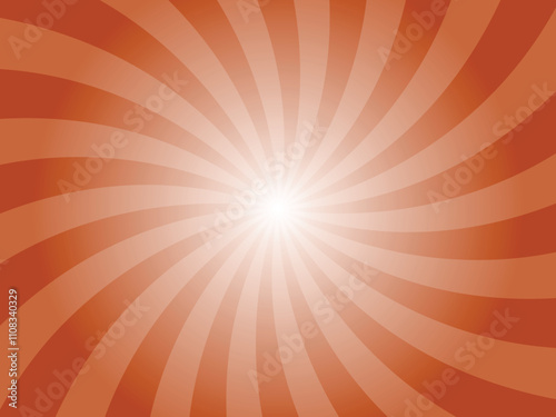 Abstract Brown Background with Rays Retro Starburst Rays. Rust Sunburst Background Vector Illustration Pattern Beam Rays. Spiral Radial Striped Backdrop. Vector Illustration.