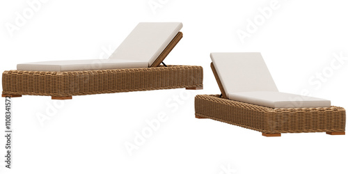 sunbed isolated on empty white background