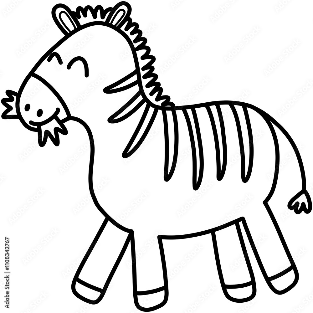 Obraz premium Hand drawn doodle sketch zebra style outline