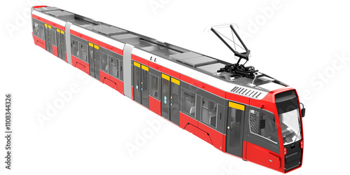 cross top view ofold railway train isolated on white empty background 