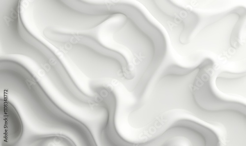 Abstract white textured background with smooth, flowing lines. Ideal for modern design projects, wallpapers, or artistic presentations.