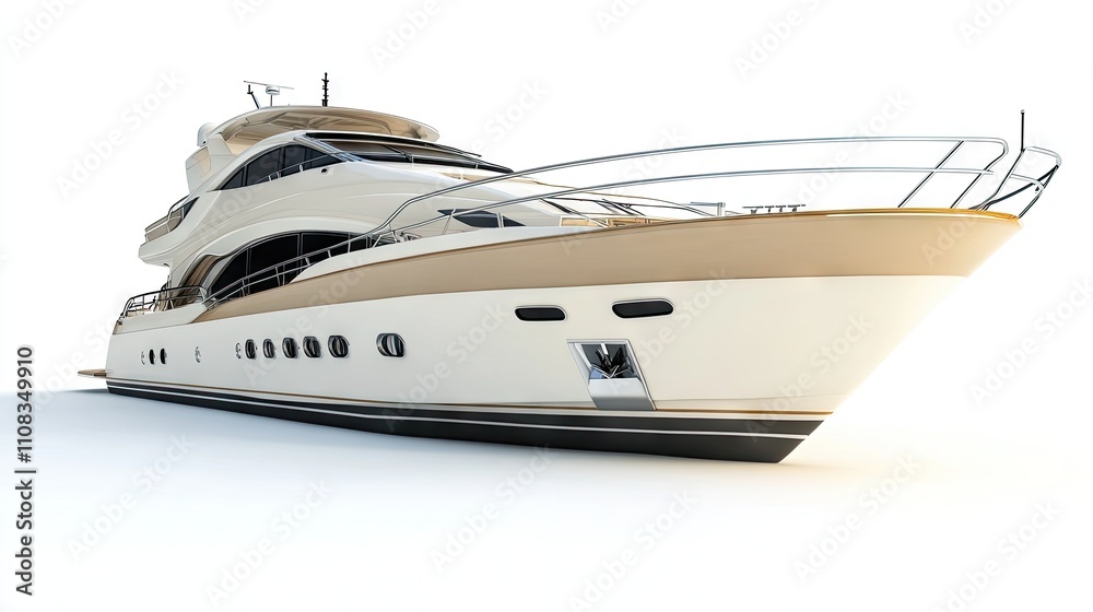 Luxurious Yacht at Rest on Calm Water with Elegant Design Luxurious Yacht at Rest on Calm Water with Elegant Design