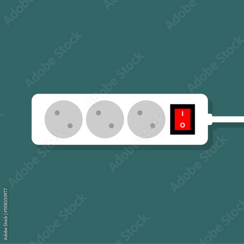 Electric plug flat design illustration