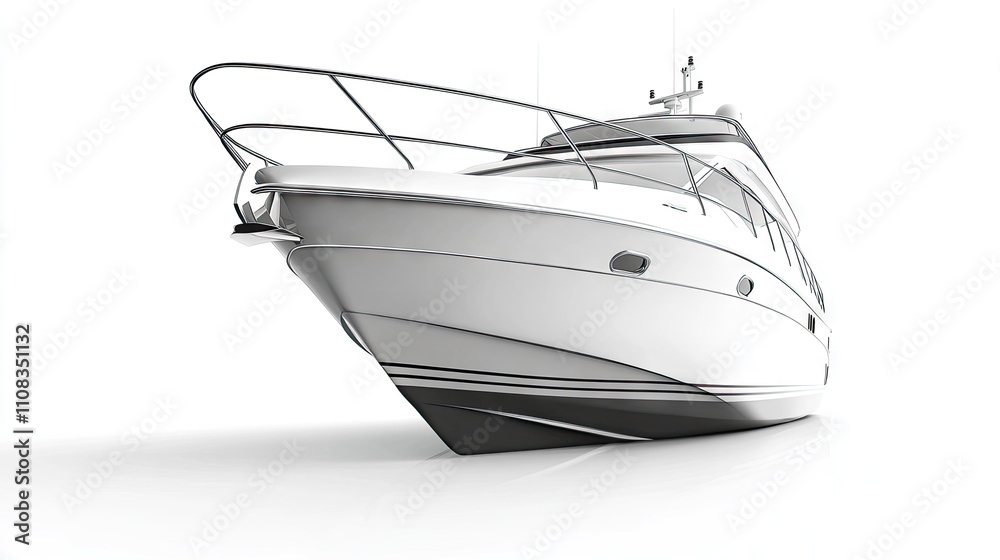 Naklejka premium Sleek and Modern Motorboat with Elegant Design in Studio Setting