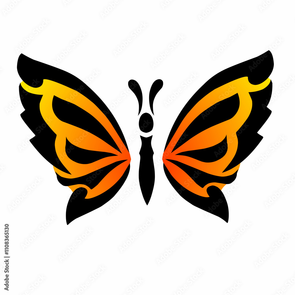 illustration vector graphic of design abstract Beautiful butterfly for tattoo illustration vector graphic of design abstract Beautiful butterfly for tattoo