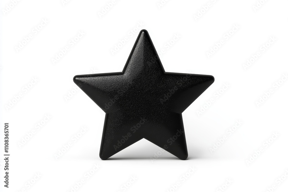 Obraz premium Black star-shaped object on white background