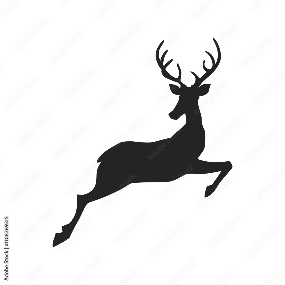 Obraz premium Reindeer Christmas clip art design on plain white transparent isolated background for card, shirt, hoodie, sweatshirt, apparel, card, tag, mug, icon, poster or badge
