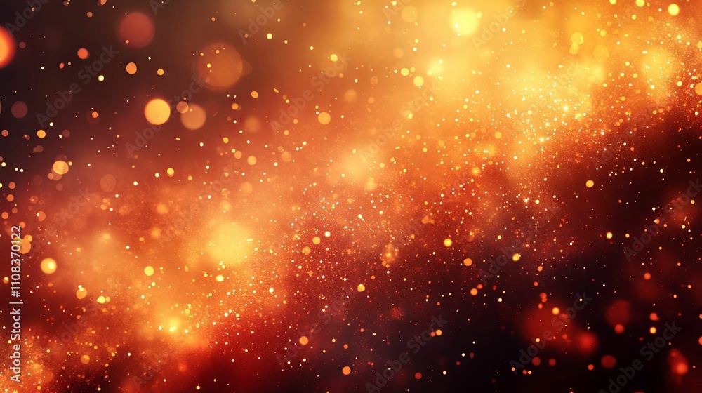 Obraz premium Abstract Golden Orange Sparkles Background Image