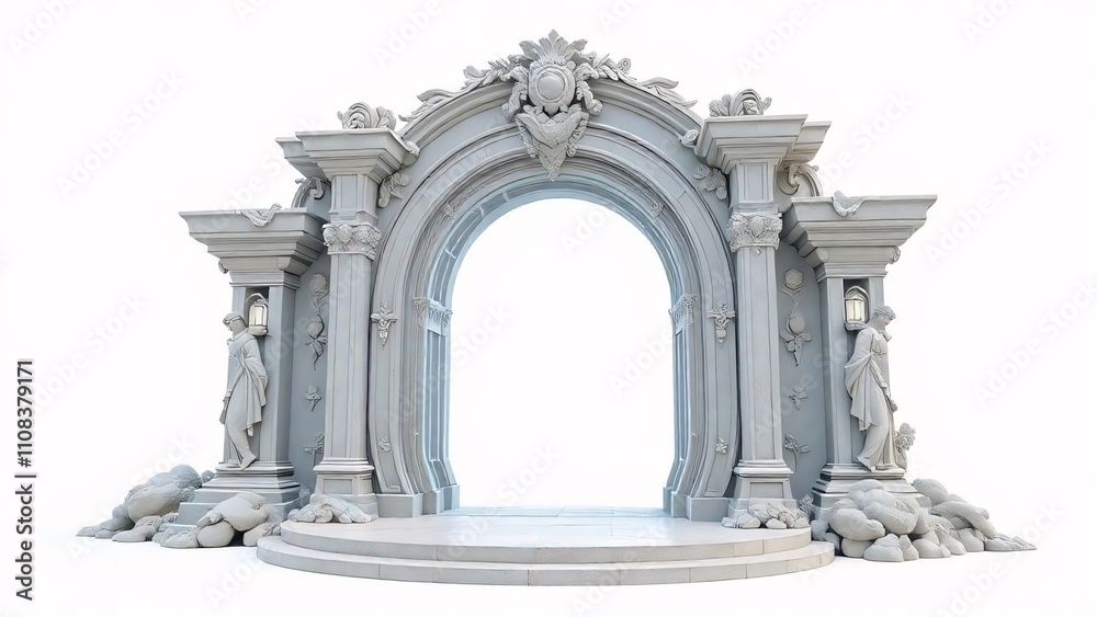 Fototapeta premium Portal Gate Isolated on White 