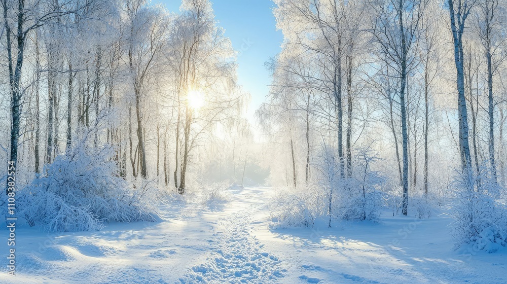 A Stunning Winter Wonderland Scene with Ice-Covered Branches and Glowing Sunshine Filtering Through a Serene Forest Landscape A Stunning Winter Wonderland Scene with Ice-Covered Branches and Glowing Sunshine Filtering Through a Serene Forest Landscape