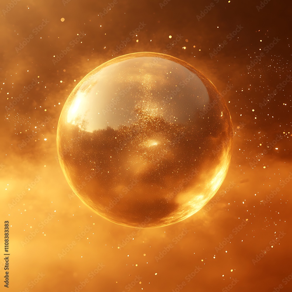 Obraz premium Luxurious Golden Textures and Glittering Spheres - Shimmering Metallic Background Collection