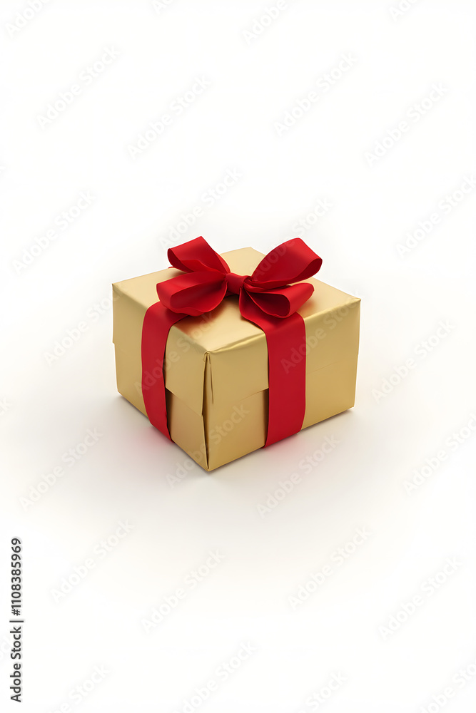 Obraz premium gift box with red ribbon