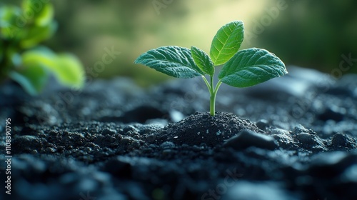 Young Green Plants Thriving in the Fields