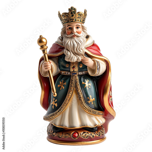 Amazing St. Nicholas figurine Isolated On White Background 
 photo