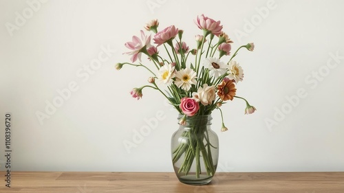 Wallpaper Mural A lonely vase filled with wilting flowers symbolizing neglect and mourning, forgotten, dead Torontodigital.ca