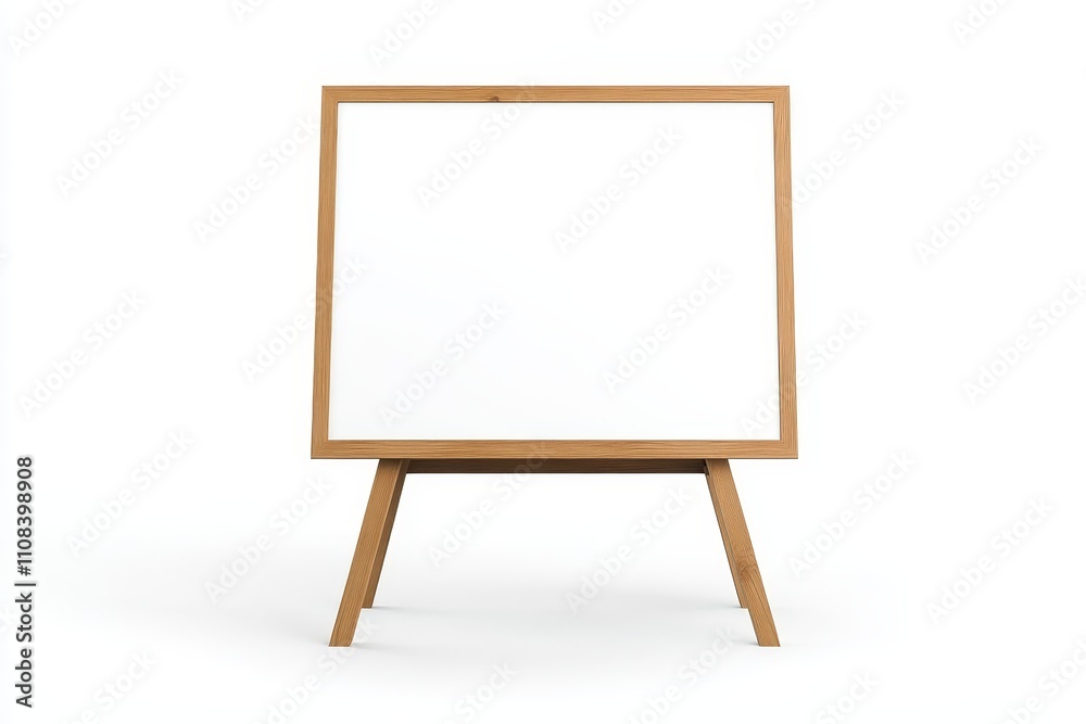 Empty wooden easel with white canvas. Empty wooden easel with white canvas.