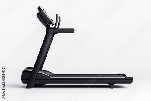 Modern black treadmill for home gym fitness training