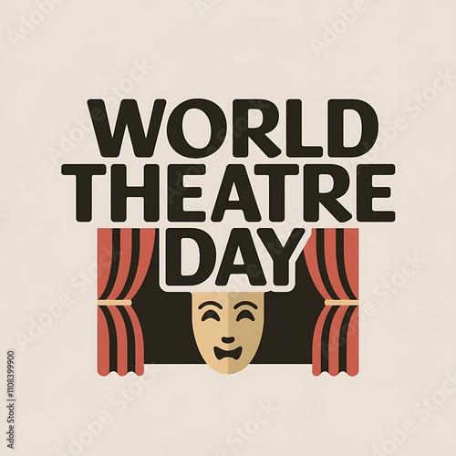 World Theatre Day Celebration Mask Stage Curtians photo