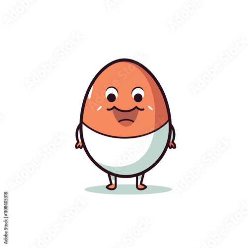 Cartoon character of a happy egg with a smiling face