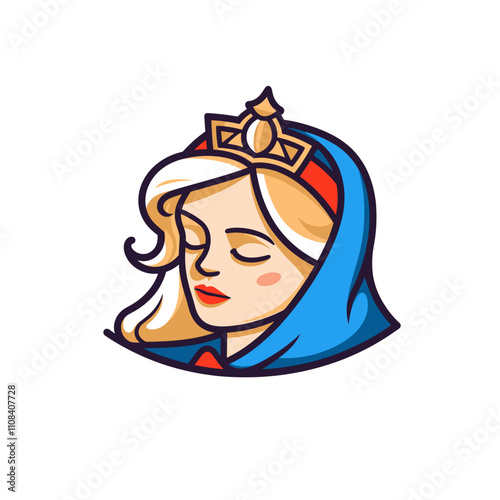 Inspirational princess wearing a crown and blue cape