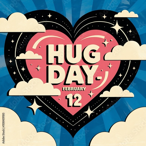 Hug Day Celebration February Twelfth Heart Design photo