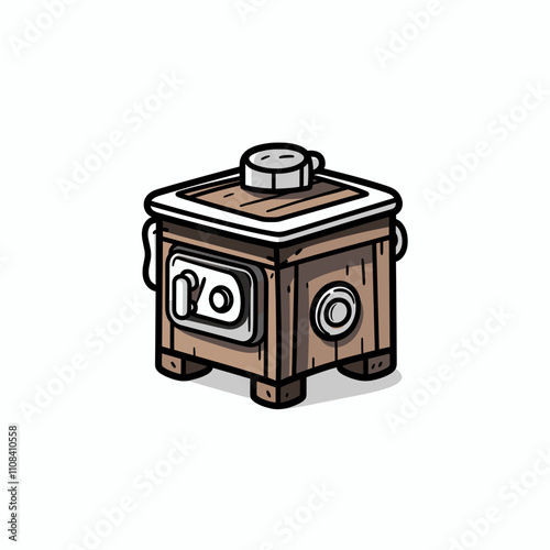 Wooden cooking pot sits on a countertop
