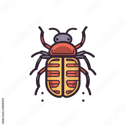 Detailed illustration of a cartoon beetle design
