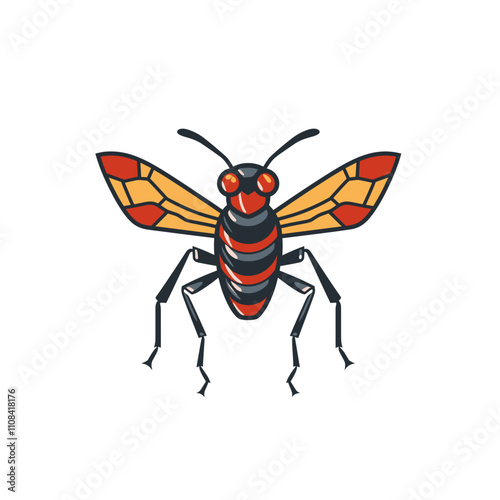 Vibrant winged insect illustration