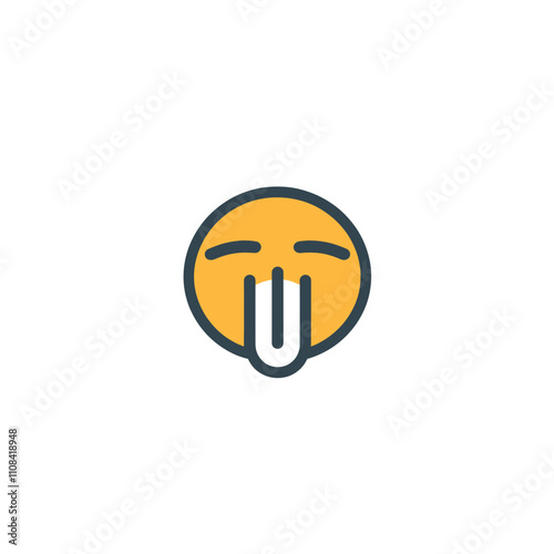 Happy animated face with a playful expression