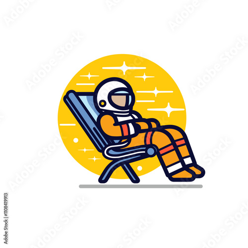 Space chair under starlit sky