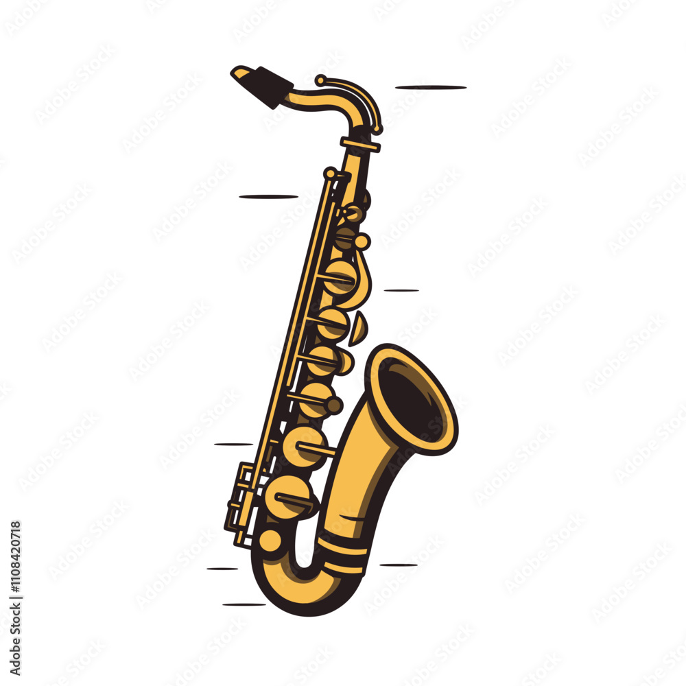 Naklejka premium Dynamic classic saxophone design