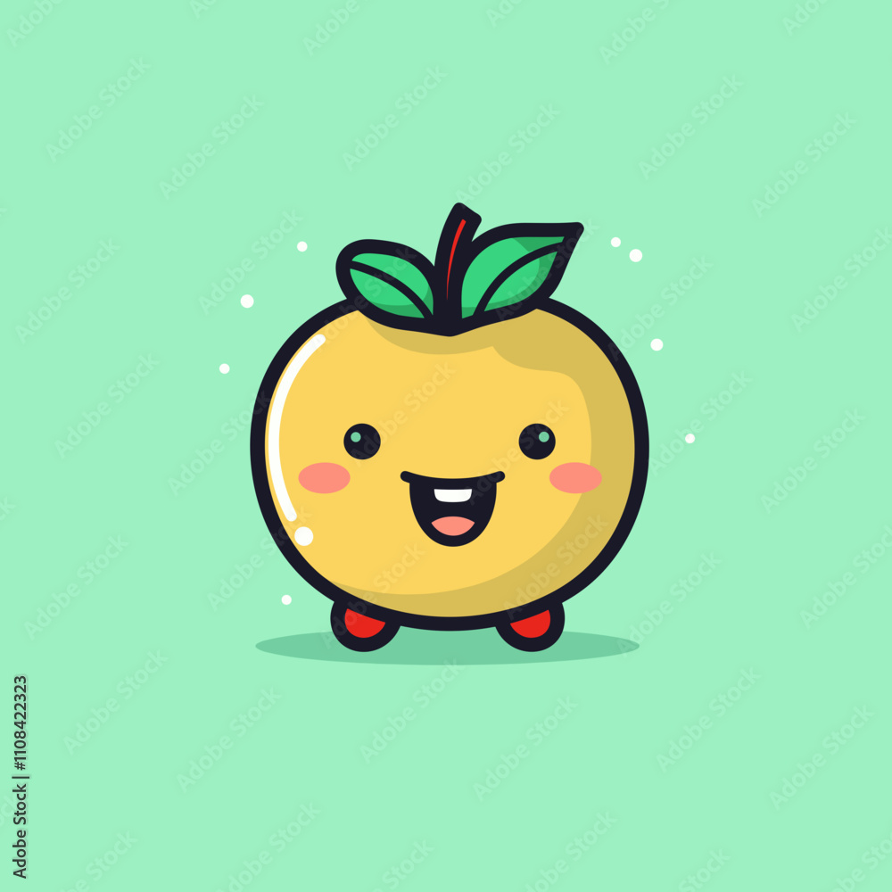 Joyful cartoon apple character Joyful cartoon apple character