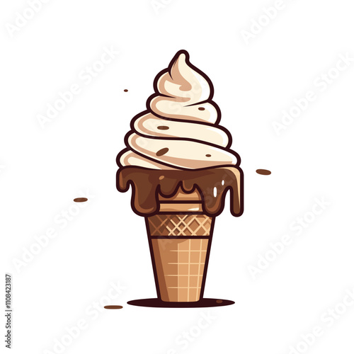 Delicious chocolate and vanilla soft serve treat