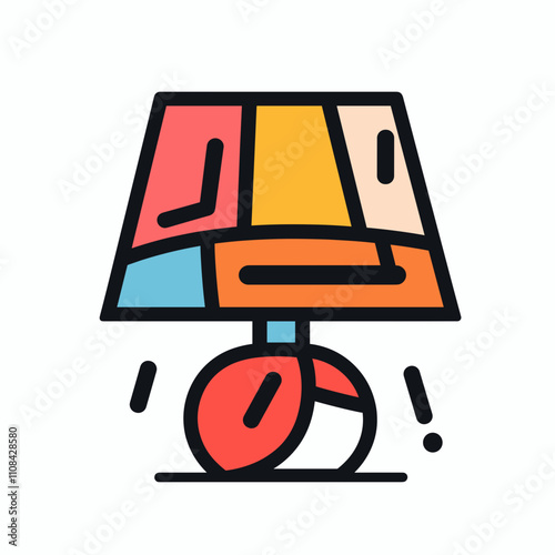 Modern geometric colorful lamp design