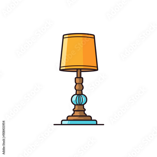 Colorful table lamp brightens up the room