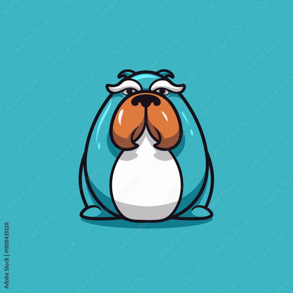 Fototapeta premium Cartoon bulldog character with a vibrant background