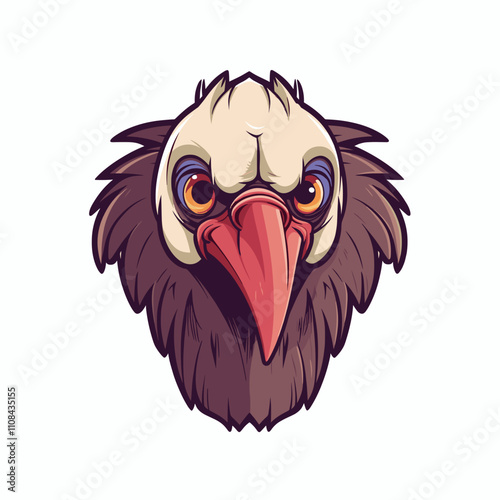 Detailed illustration of a stylized vulture head