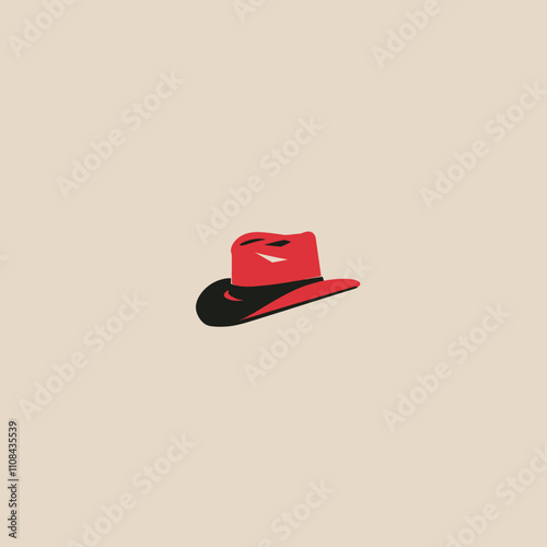 Stylish red and black cowboy hat design for accessories