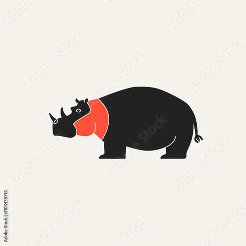 Stylized representation of a rhinoceros in creative design