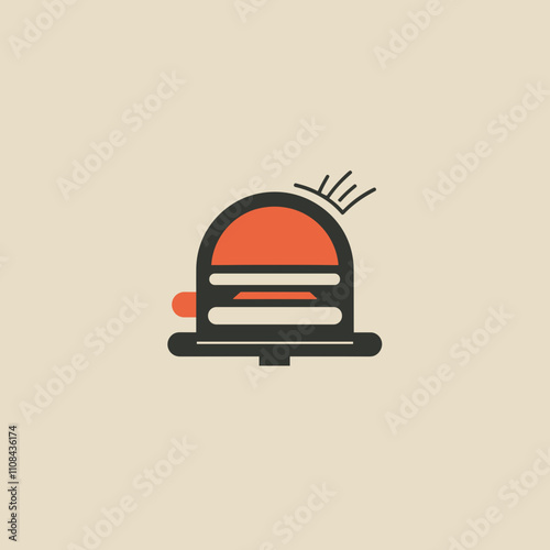 Burger with vibrant colors and simple design