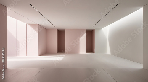 Wallpaper Mural Pink clean empty architecture interior space room minimalistic studio background  Torontodigital.ca