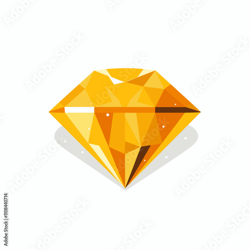 Bright and Sparkling Golden Diamond with Geometric Design