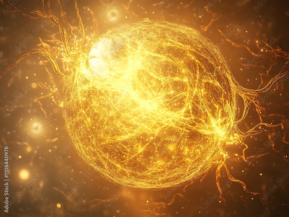 Luxurious Golden Textures and Glittering Spheres - Shimmering Metallic Background Collection